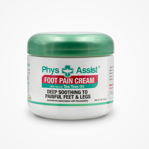 A- PhysAssist Foot Pain Cream with Australian Tea Tree Oil. "Ideal to ease Neuropathy Symptoms"4 OZ REGULAR SIZE. UPC# 895393000016