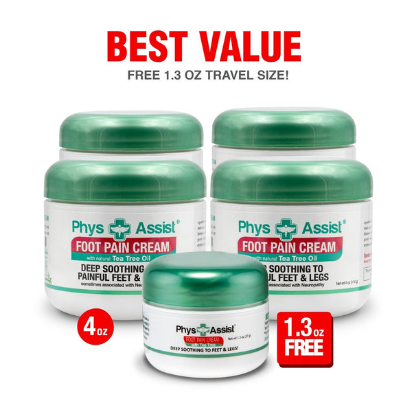 Foot Pain Cream Bundle 4 Pack + 1.5 oz Extra for Free