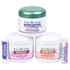 PhysAssist Bundle Oncology Kit For Women and Men - Comfort Kit For Chemo Patients. The Essentials for Face, Body & Feet. Includes Oncology Botanicals, Recovery and Foot Support. (3 - 4 oz) plus lip balm and aromaterahy nausea inhaler.